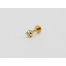 18K Diamond Stylish Single Stone Nose Pin